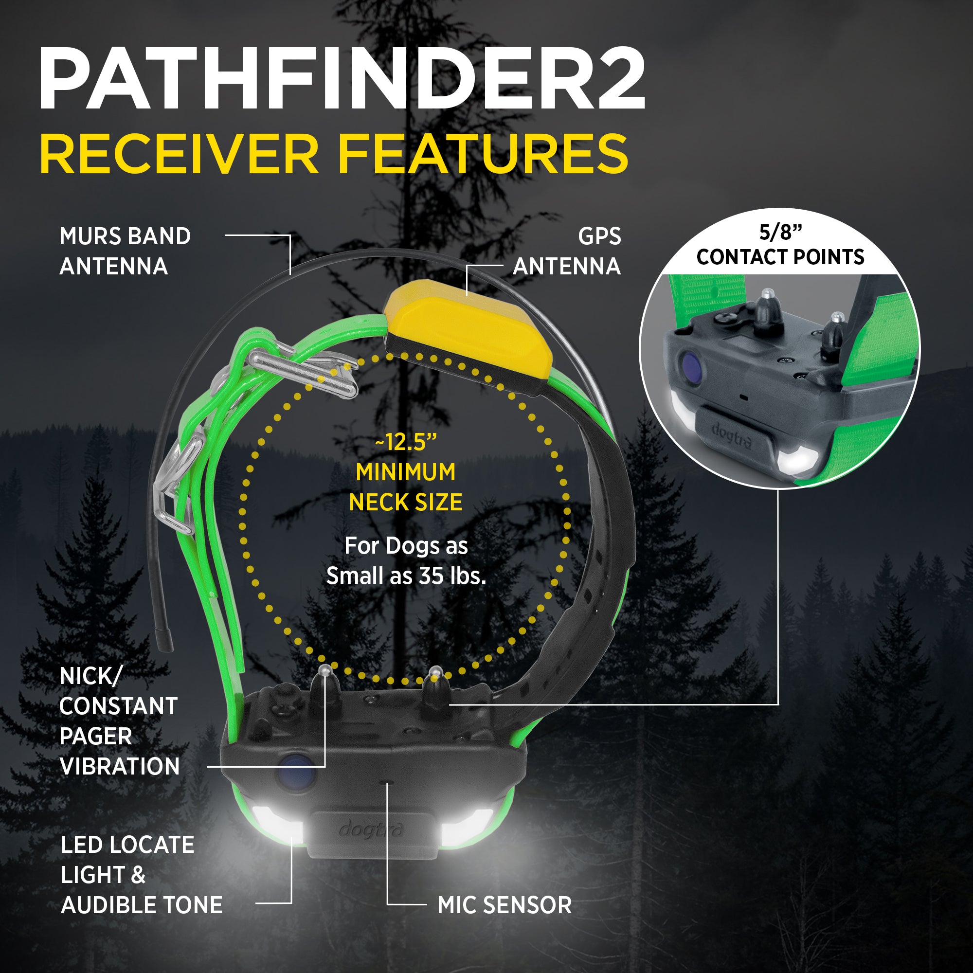 Dogtra PATHFINDER2 MINI GPS Dog Tracking & Training Collar - Expand Your Training System!
