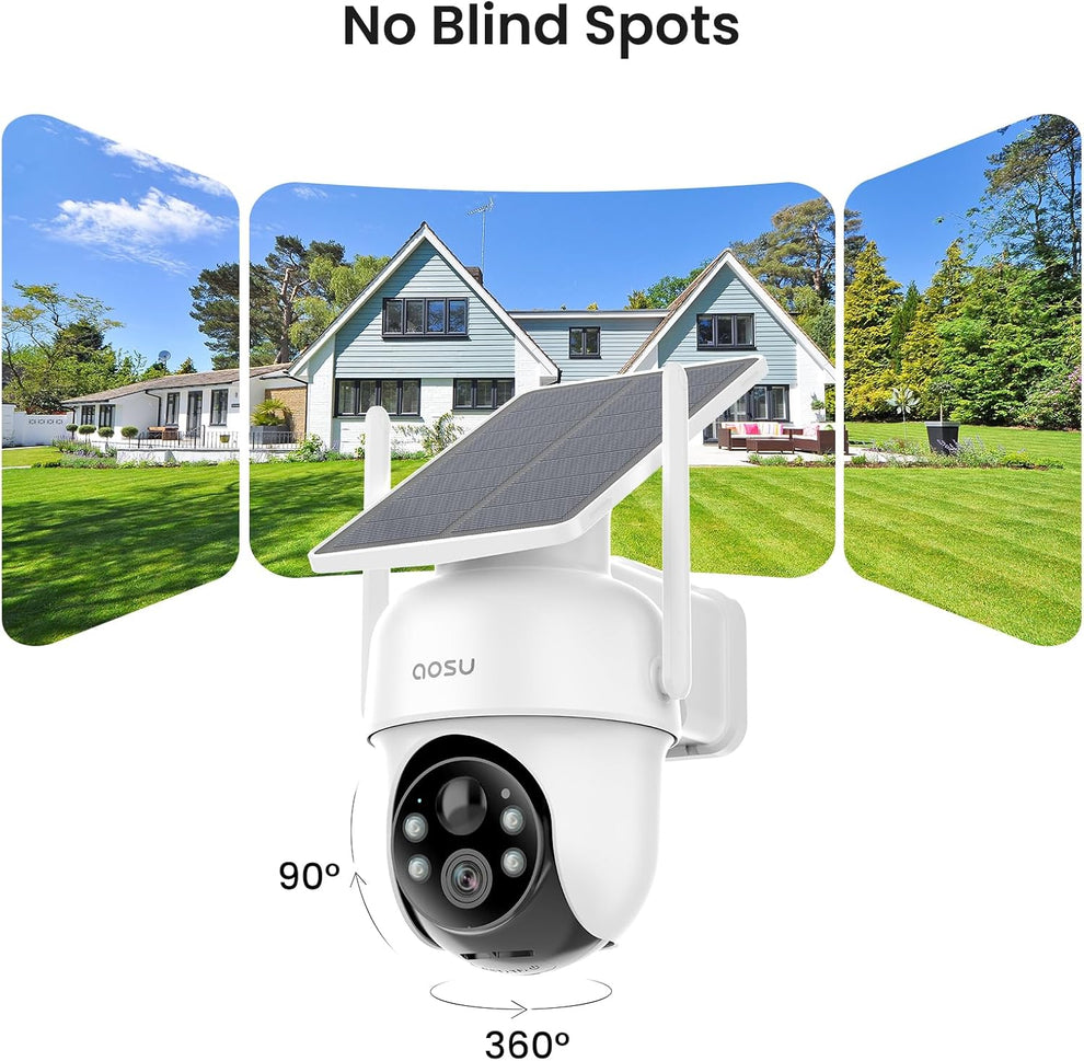 AOSU 2K Outdoor Security Camera Kit - 4 Cameras with Solar Power