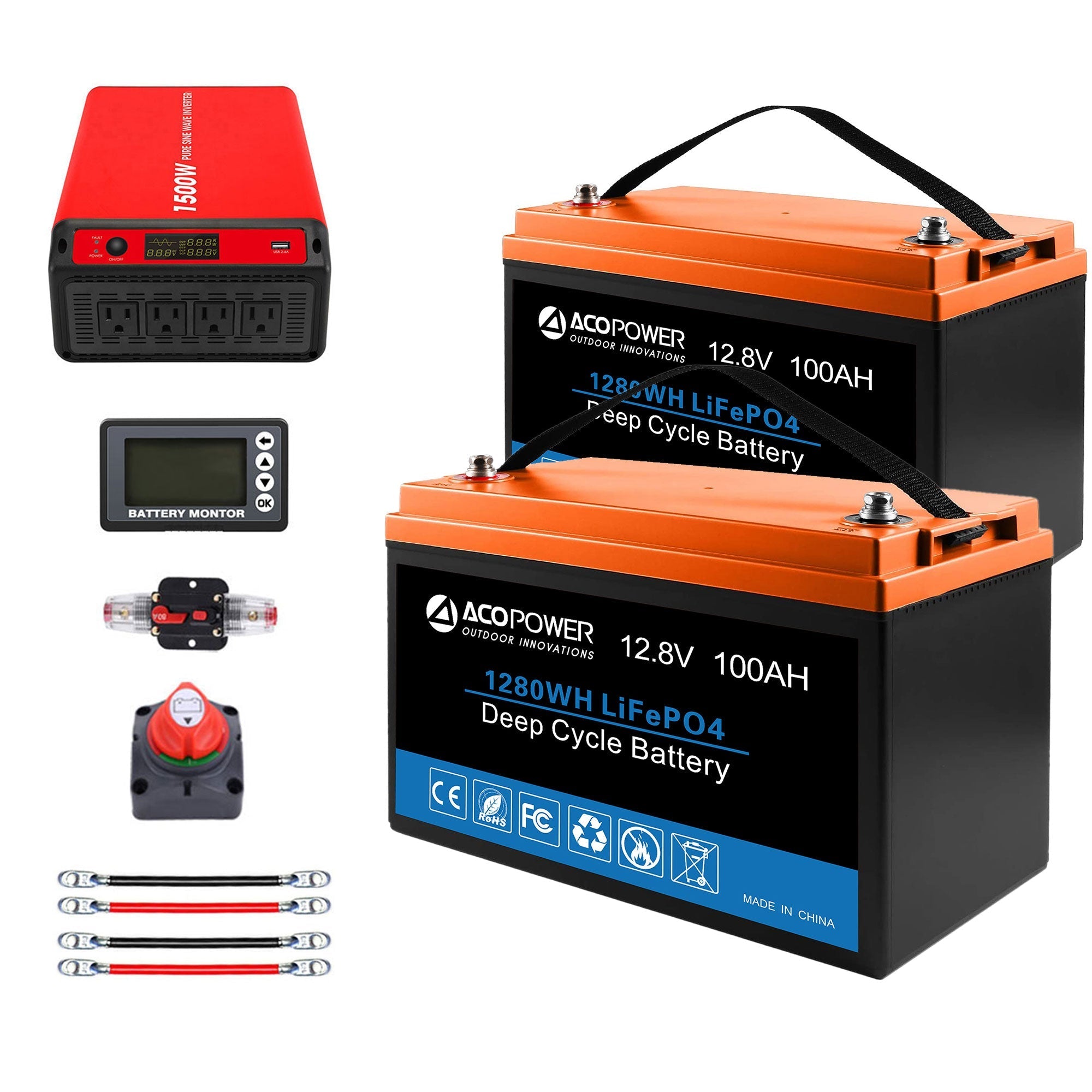 Acopower 100W Mono 300Ah/1.5kW Portable Solar Power System