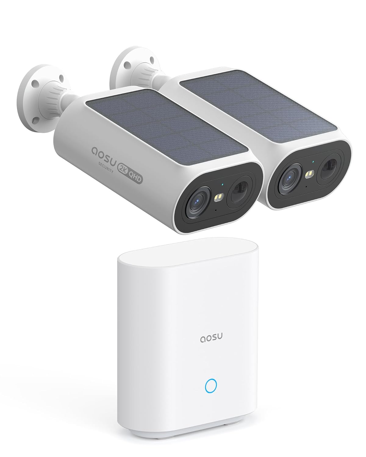 AOSU Outdoor Wireless Solar Security Cameras 2-Camera Kit - Crystal Clear Surveillance