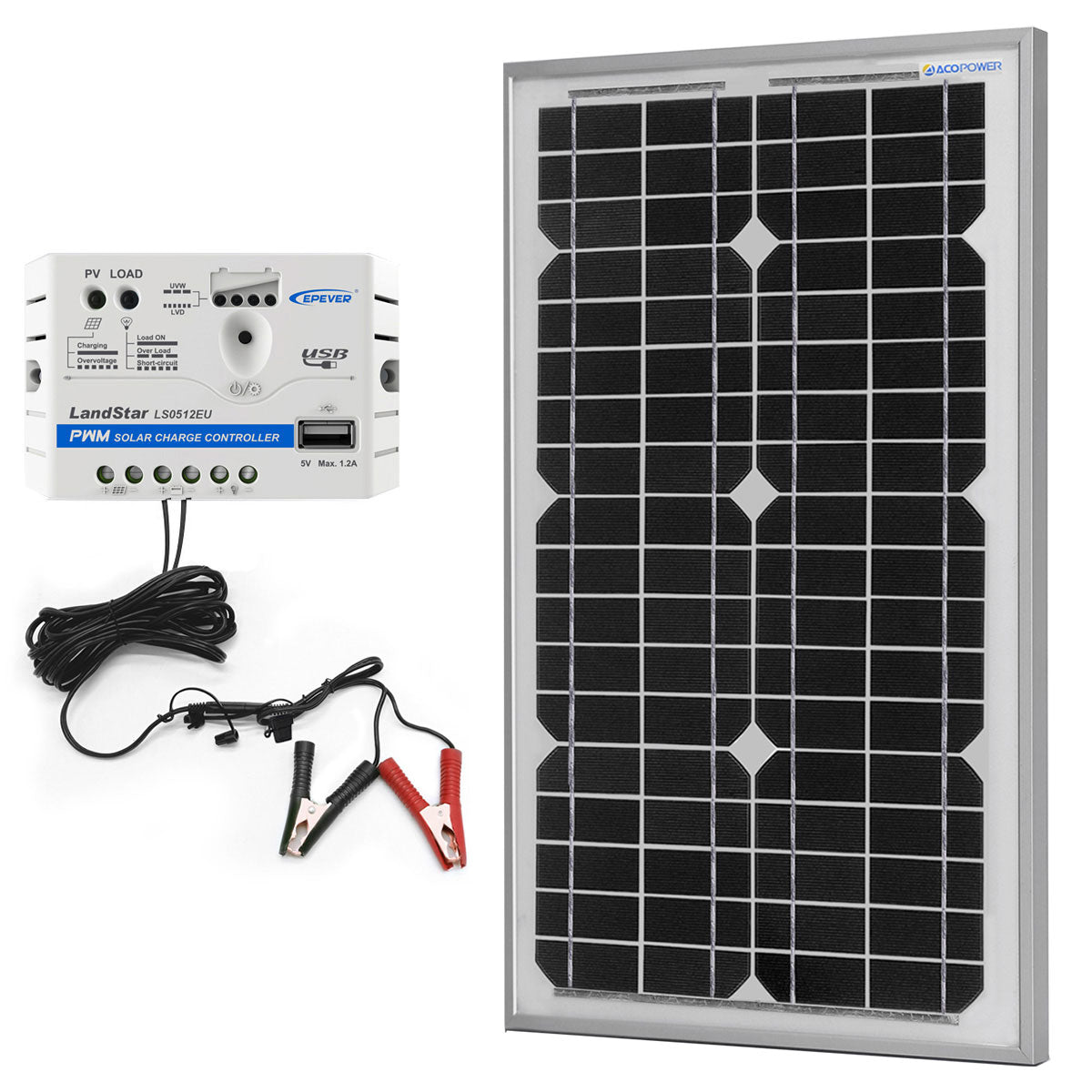Acopower 30W 5A Mono Solar Kit - Power Your Outdoor Adventures