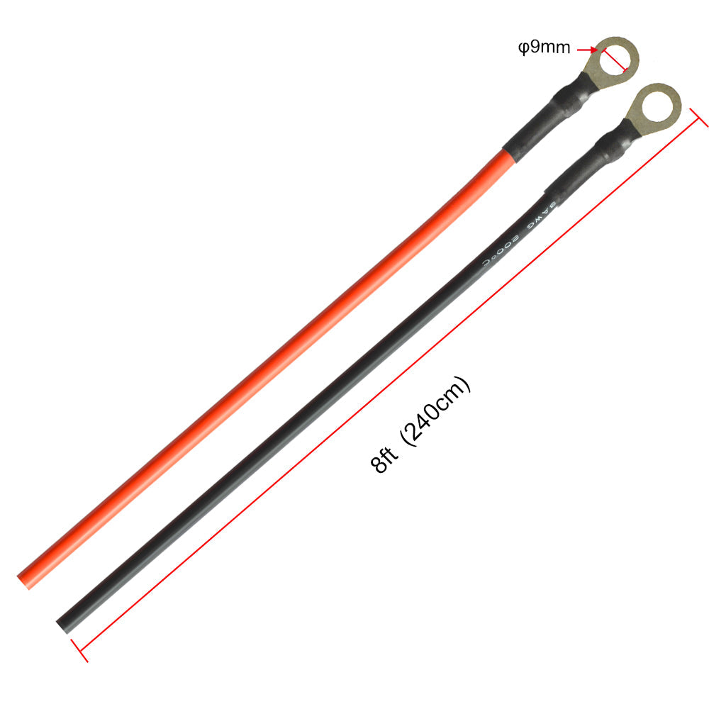 Acopower Solar Panel O Ring to Bare Wire Connection Cable