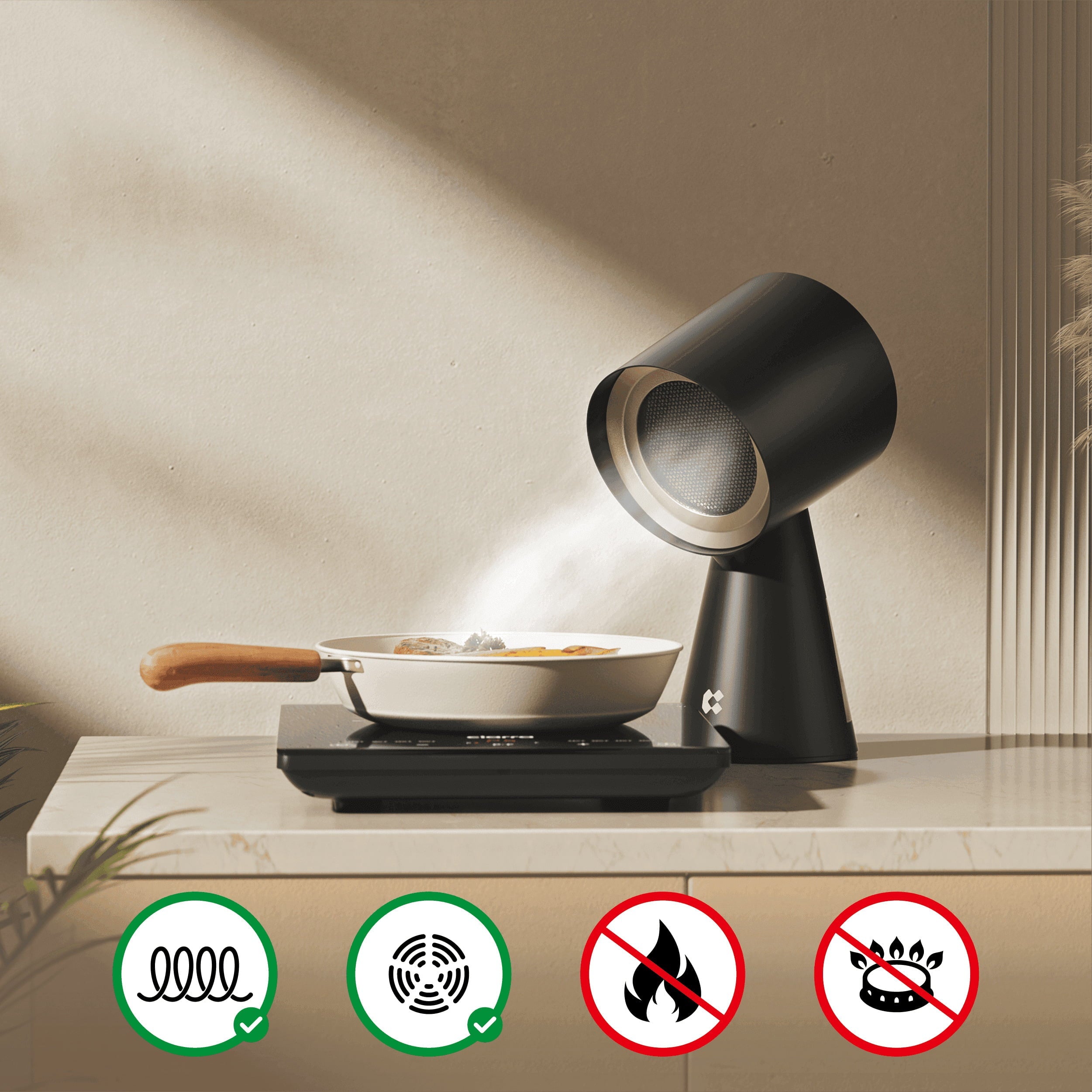 Ciarra HOOD TO GO Portable Mini Desktop Range Hood - Shadow Noir
