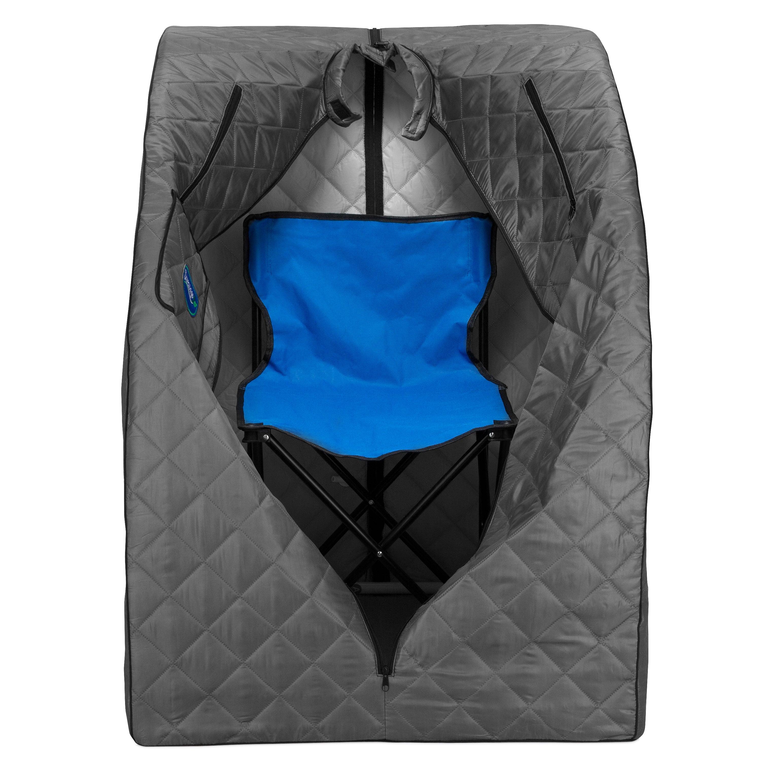 Durasage Lightweight Home Steam Sauna Spa - Relax in Style with 60 Minute Timer, 800 Watt Steam, and Included Chair (Gray)