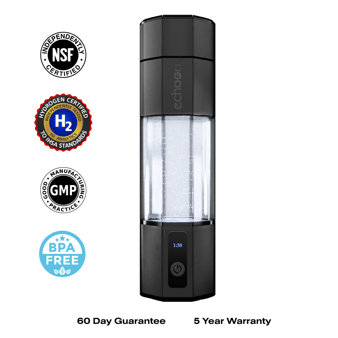 Echo Go+ Hydrogen Water Bottle - Your On-the-Go Hydration Powerhouse