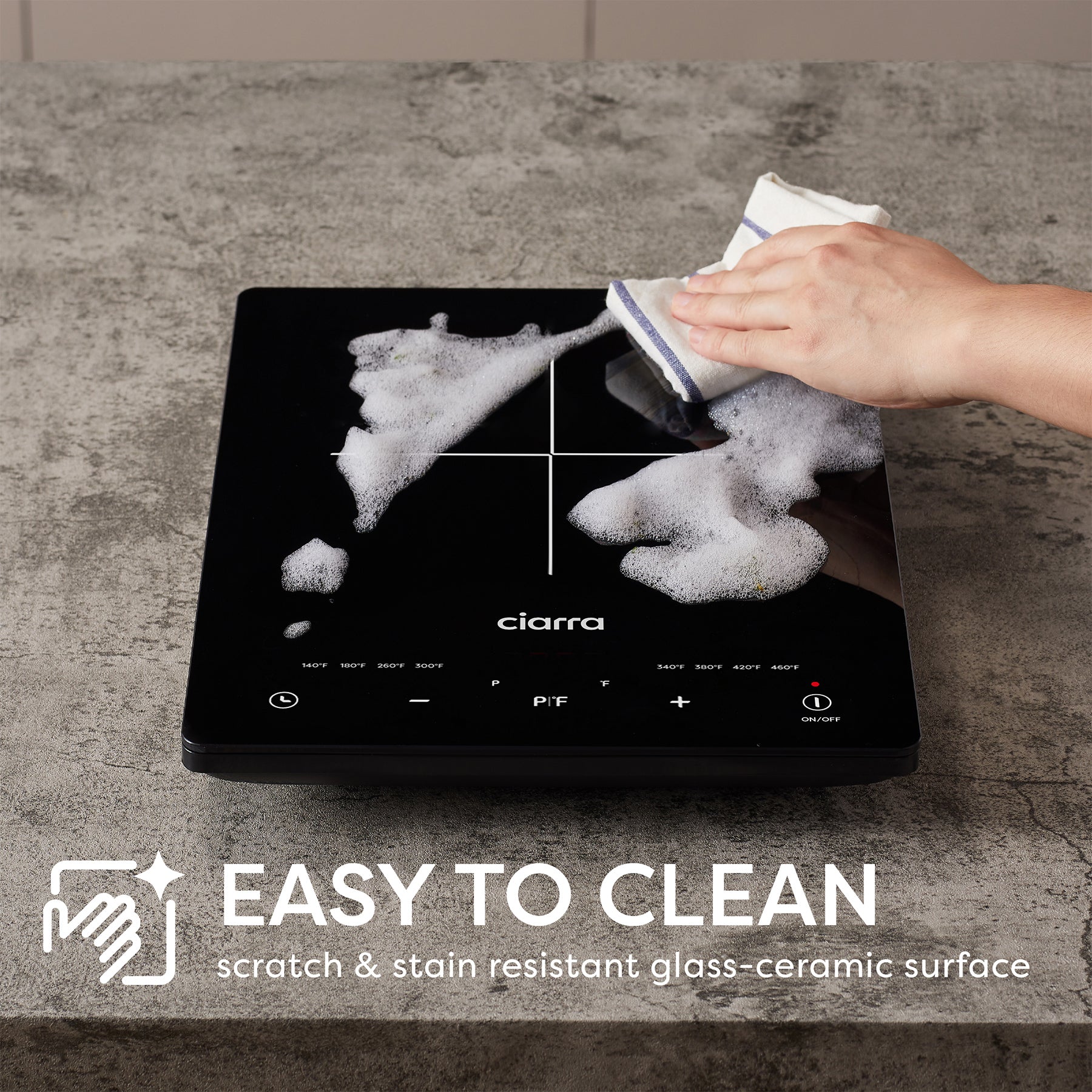CIARRA 1800W Touch Control Portable Induction Cooktop - CATIH1-OW