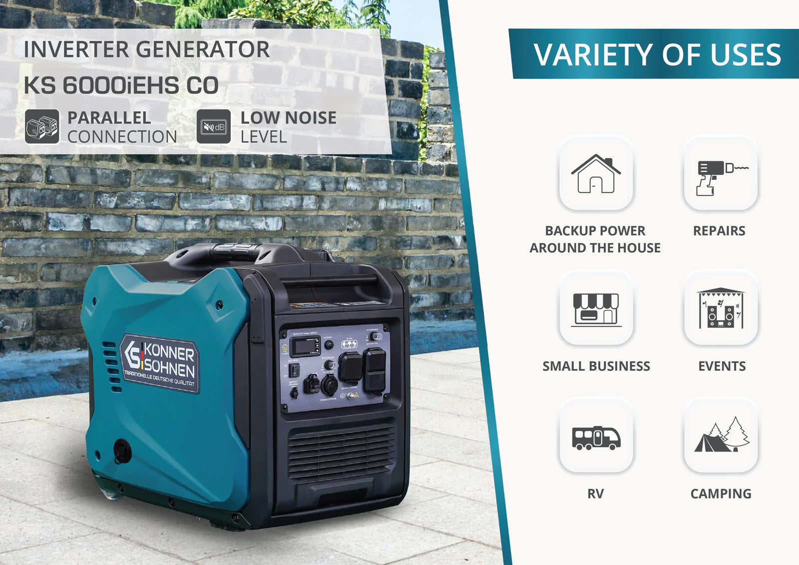 KS 6000iEHS CO Dual-Fuel Inverter Generator - Your Reliable Power Companion