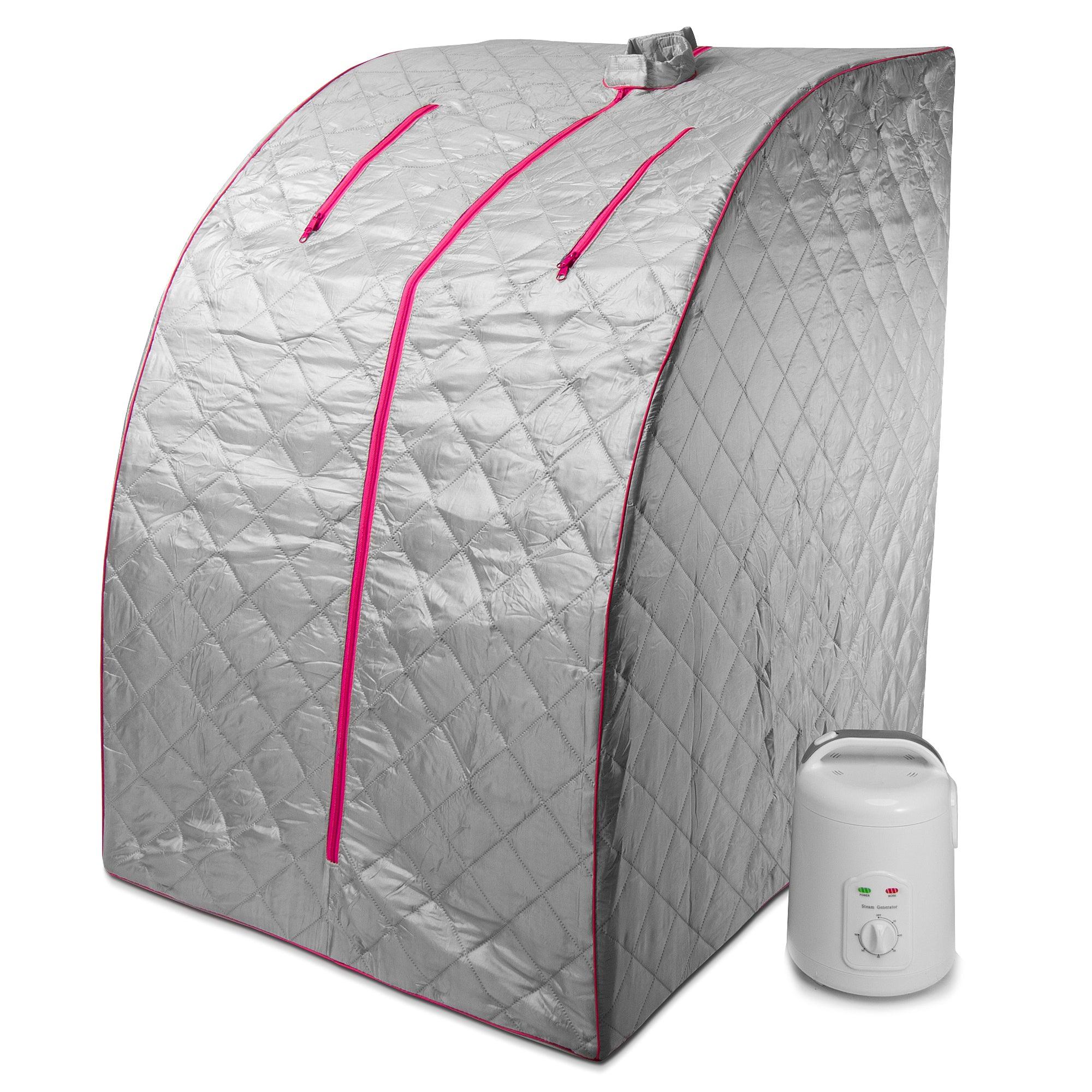 Durasage Health - Portable Personal Steam Sauna for Relaxation, Detox & Weight Loss, 60 Minute Timer - Pink