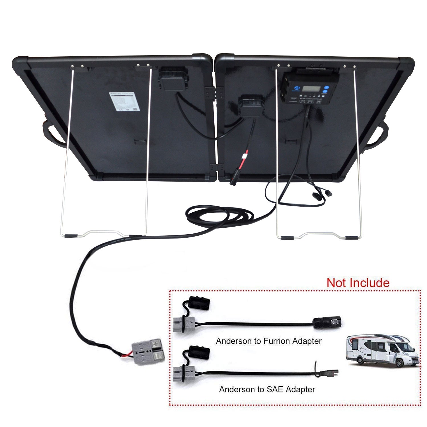 Acopower 120W Foldable Lightweight Solar Suitcase Kit with Controller