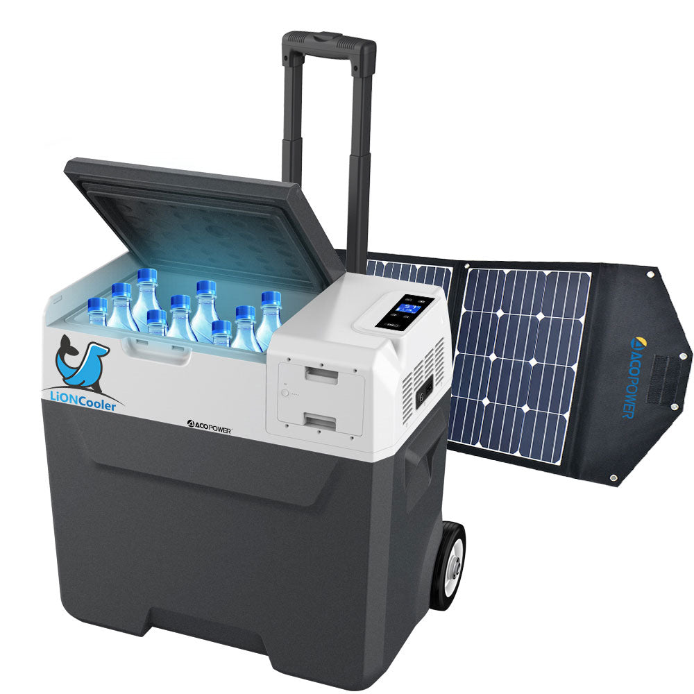 Acopower 50L/52Quarts Solar-Powered Fridge Panel Combo