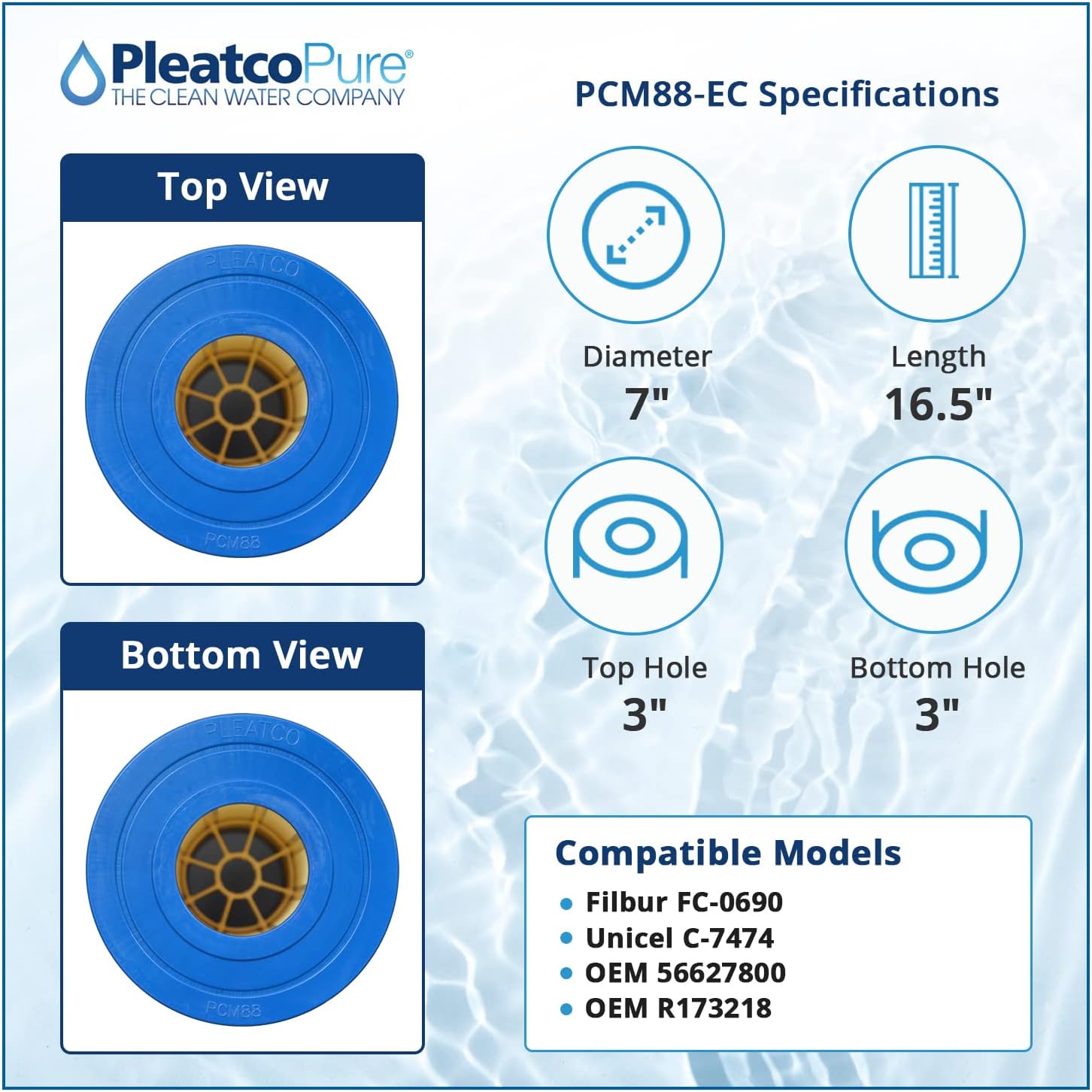 Pleatco PCM88-EC Pool Filter Cartridge - The Ultimate Pool Filtration Solution