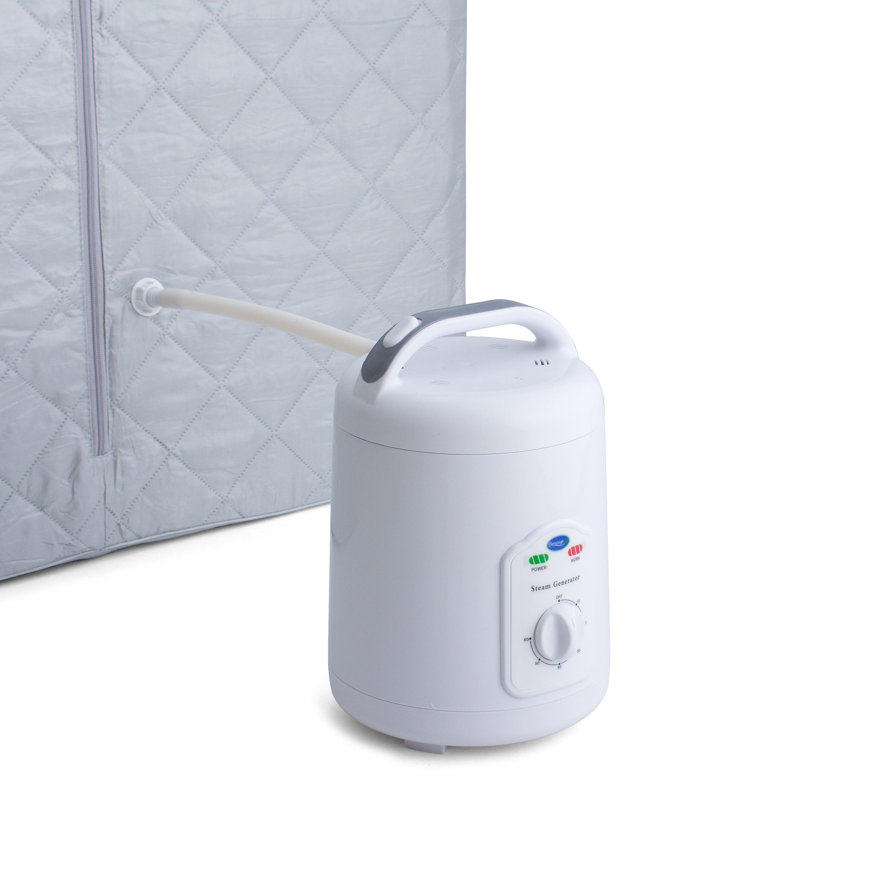 Durasage Lightweight Portable Home Steam Sauna Spa - Relax in Style, 60 Minute Timer, 800 Watt Steam, Chair Included - Silver