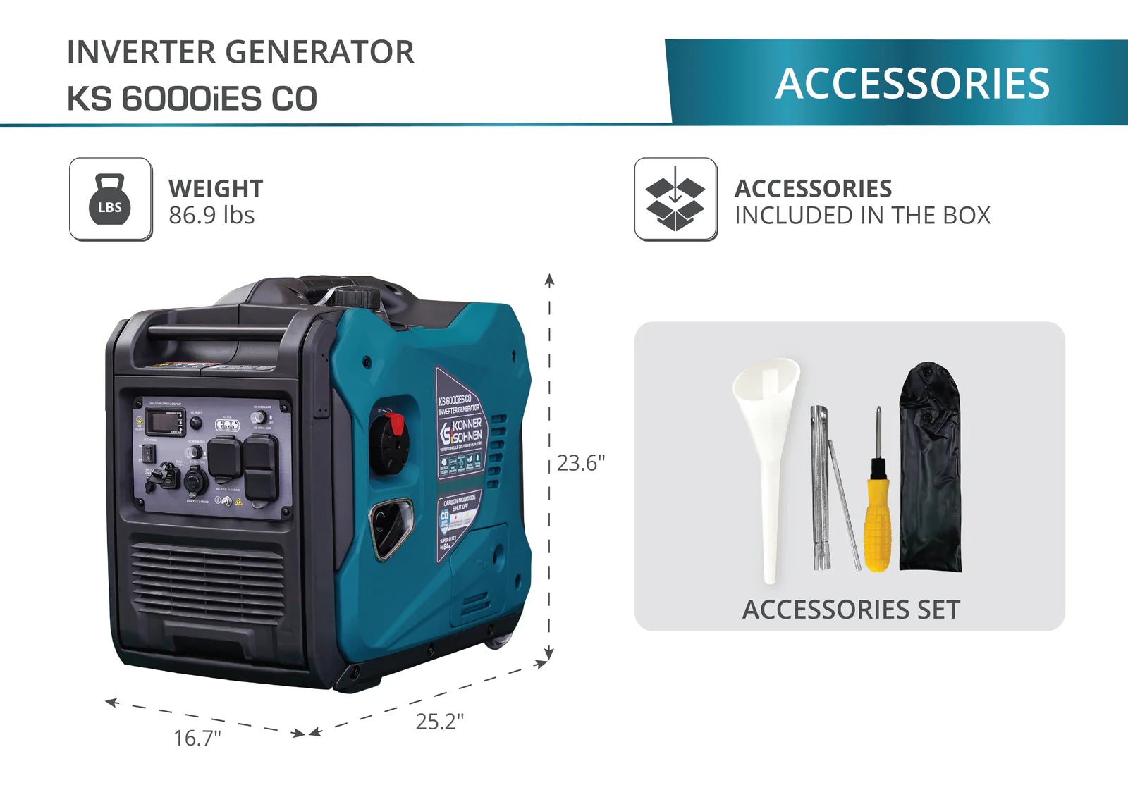 KS 6000iES CO Inverter Gasoline Generator - Your Reliable Power Companion