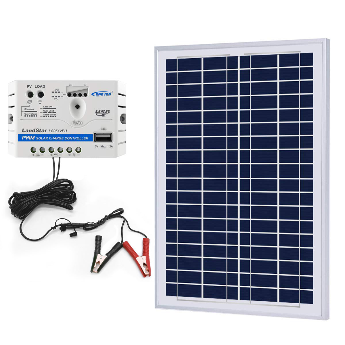 Acopower 25W Off-grid Solar Power Starter Kit with 5A Charge Controller and SAE Connector