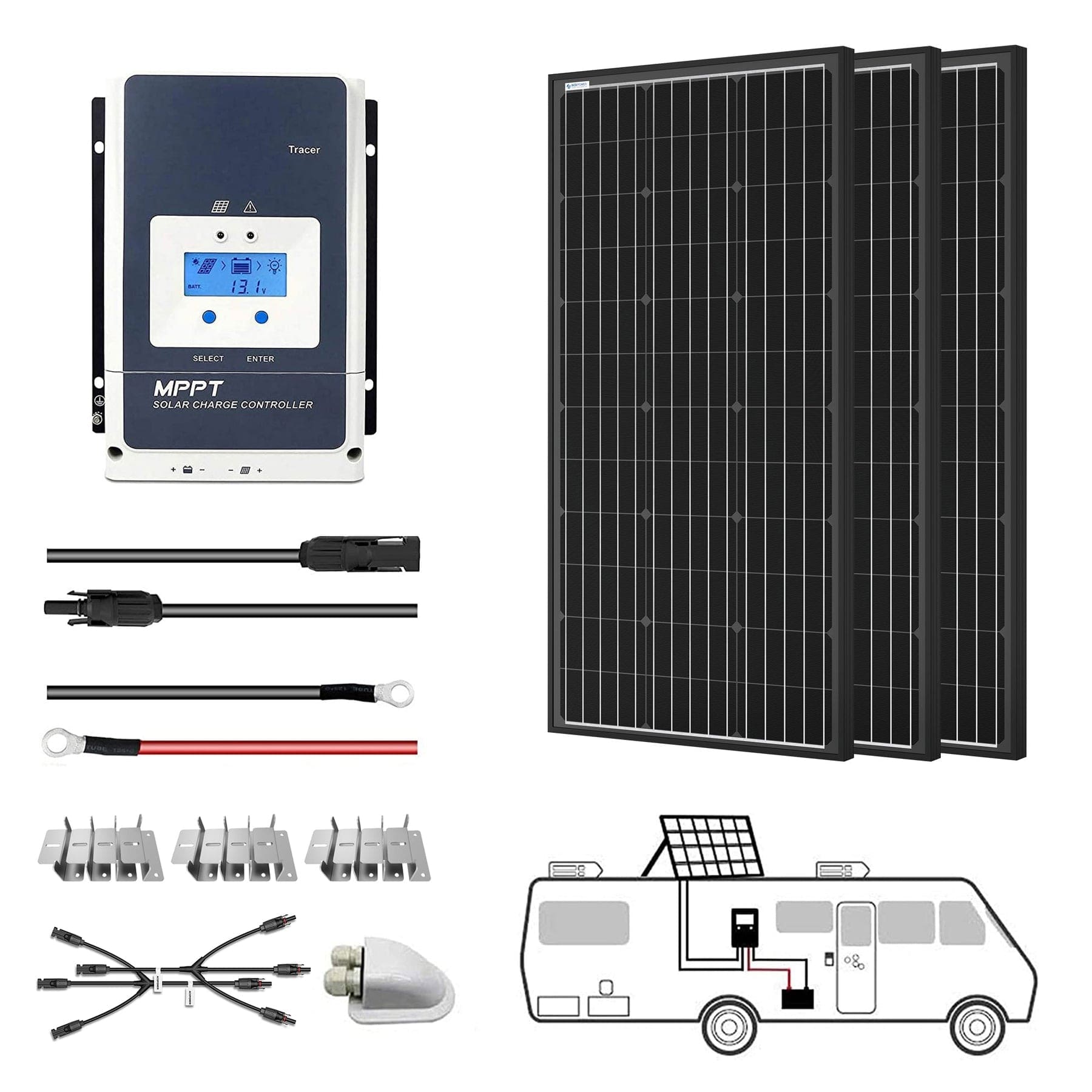 Acopower 600W High-Performance Portable Solar Panel Kit