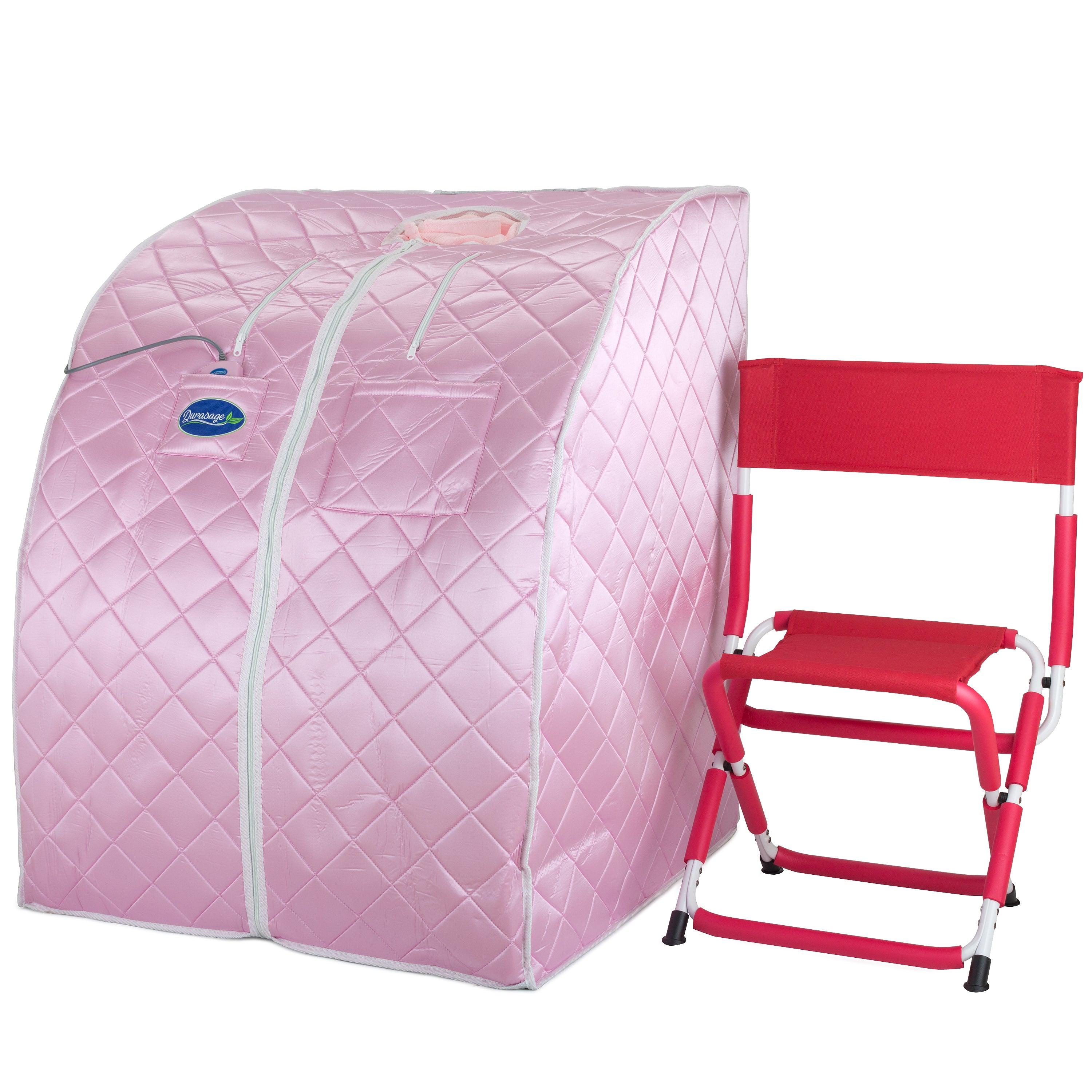 Durasage Health Large Portable Low EMF Negative Ion Indoor Sauna - Your Relaxing Oasis in Pink