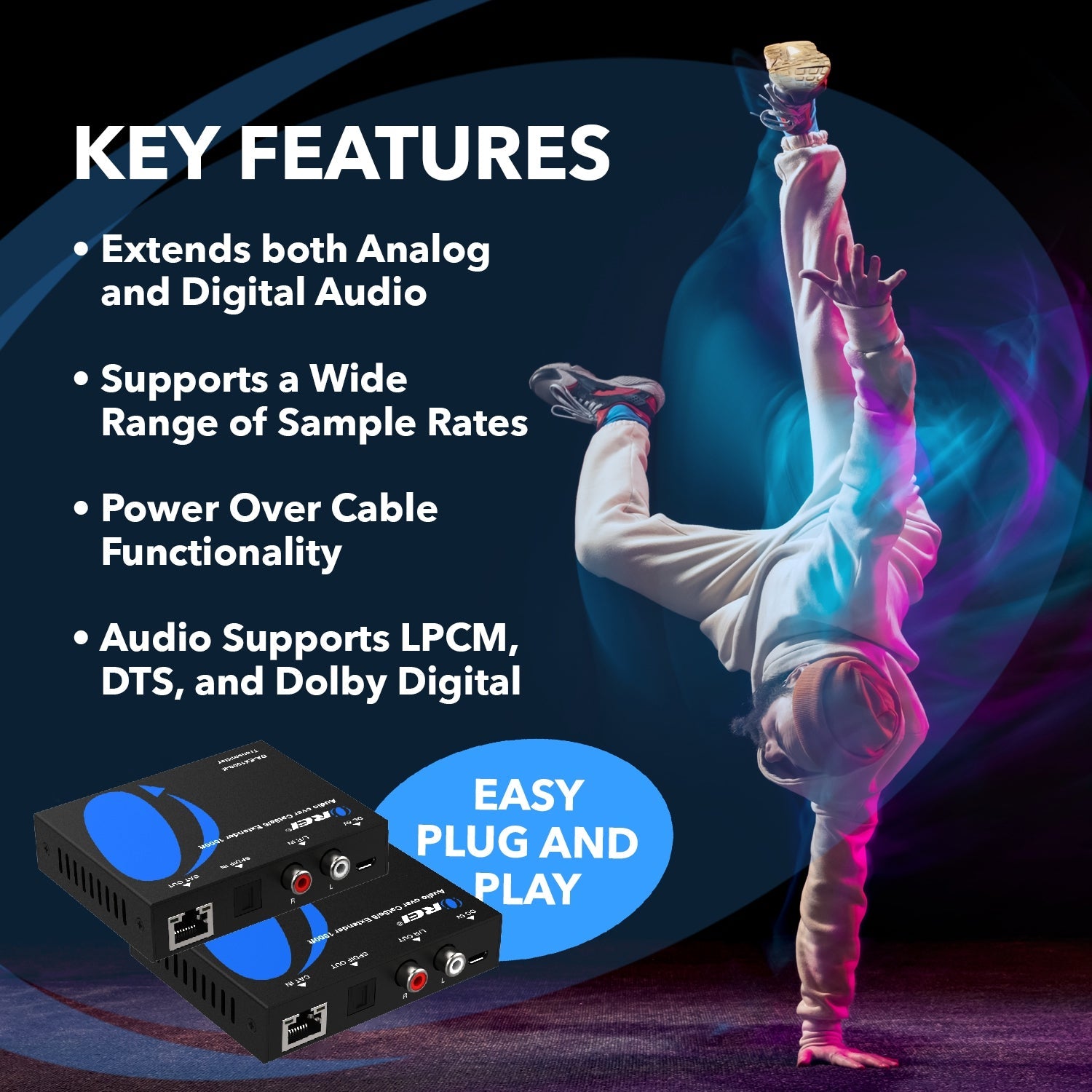 OREI DA-EX1000-K Digital Audio Extender - Expand Your Audio Experience Up to 1000 Feet