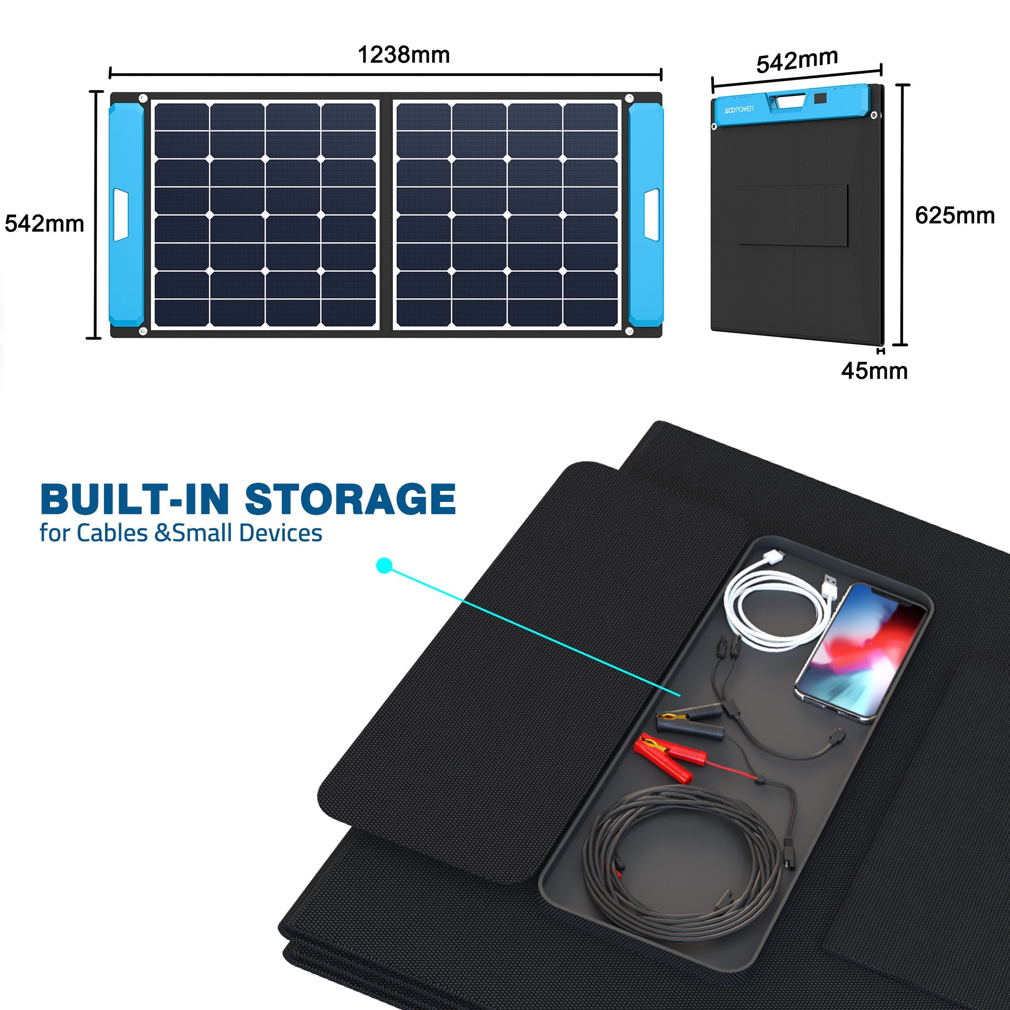 Acopower 100W Foldable Solar Charging Kit with Controller - Your Ultimate Off-Grid Power Solution