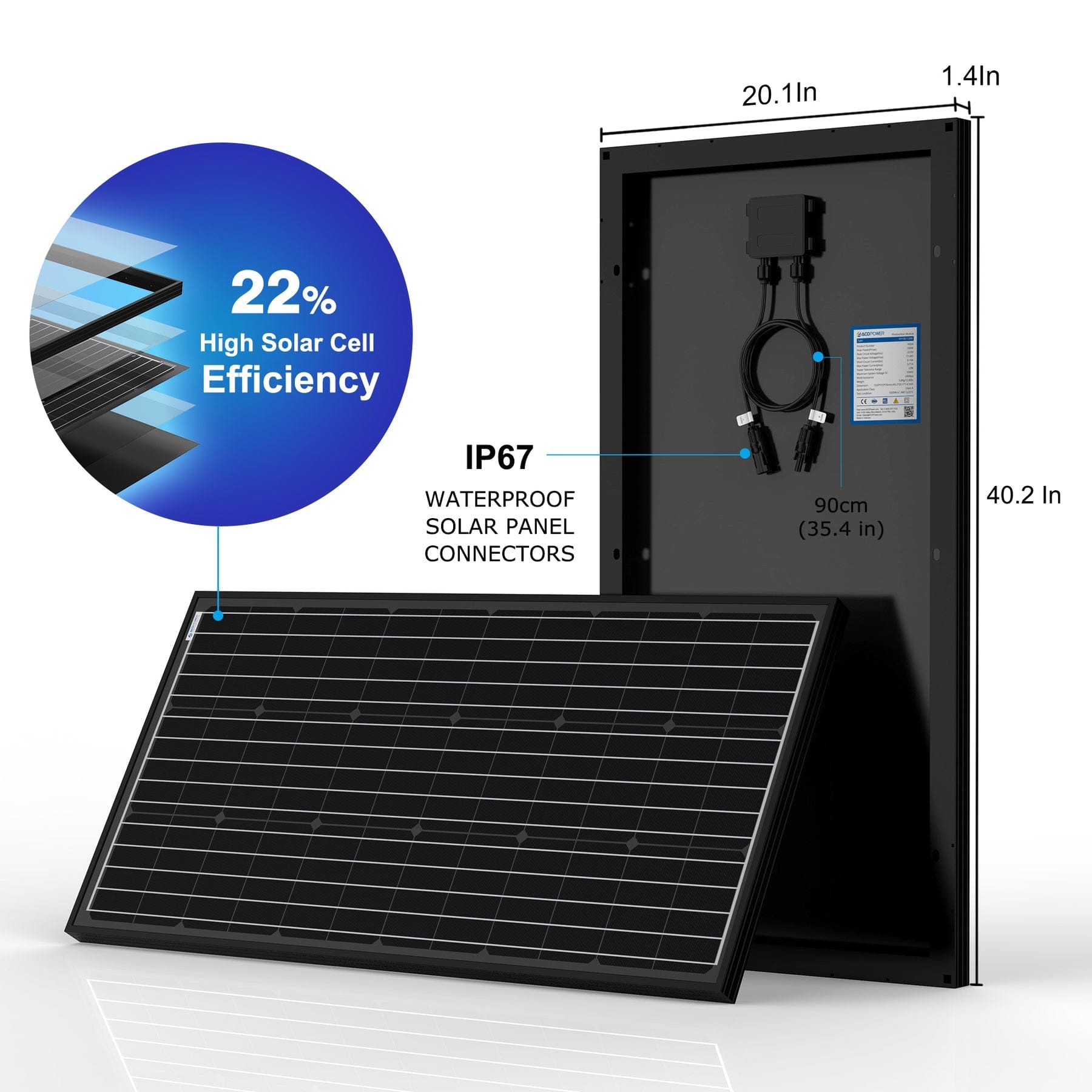 Acopower 100W Mono 600Ah 3kW Li600Ah M600w Solar Powerhouse