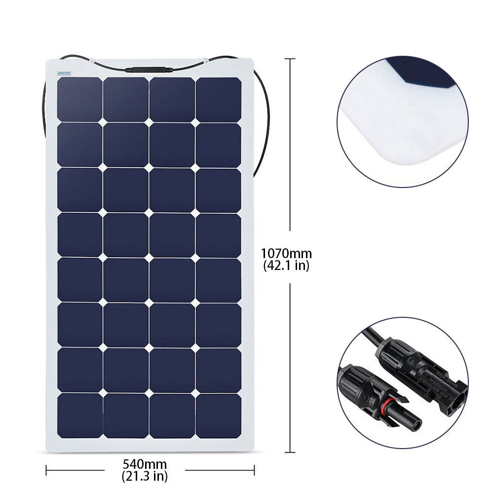 Acopower 110W Flexible Solar Panel Kit - 550W 50A Powerhouse