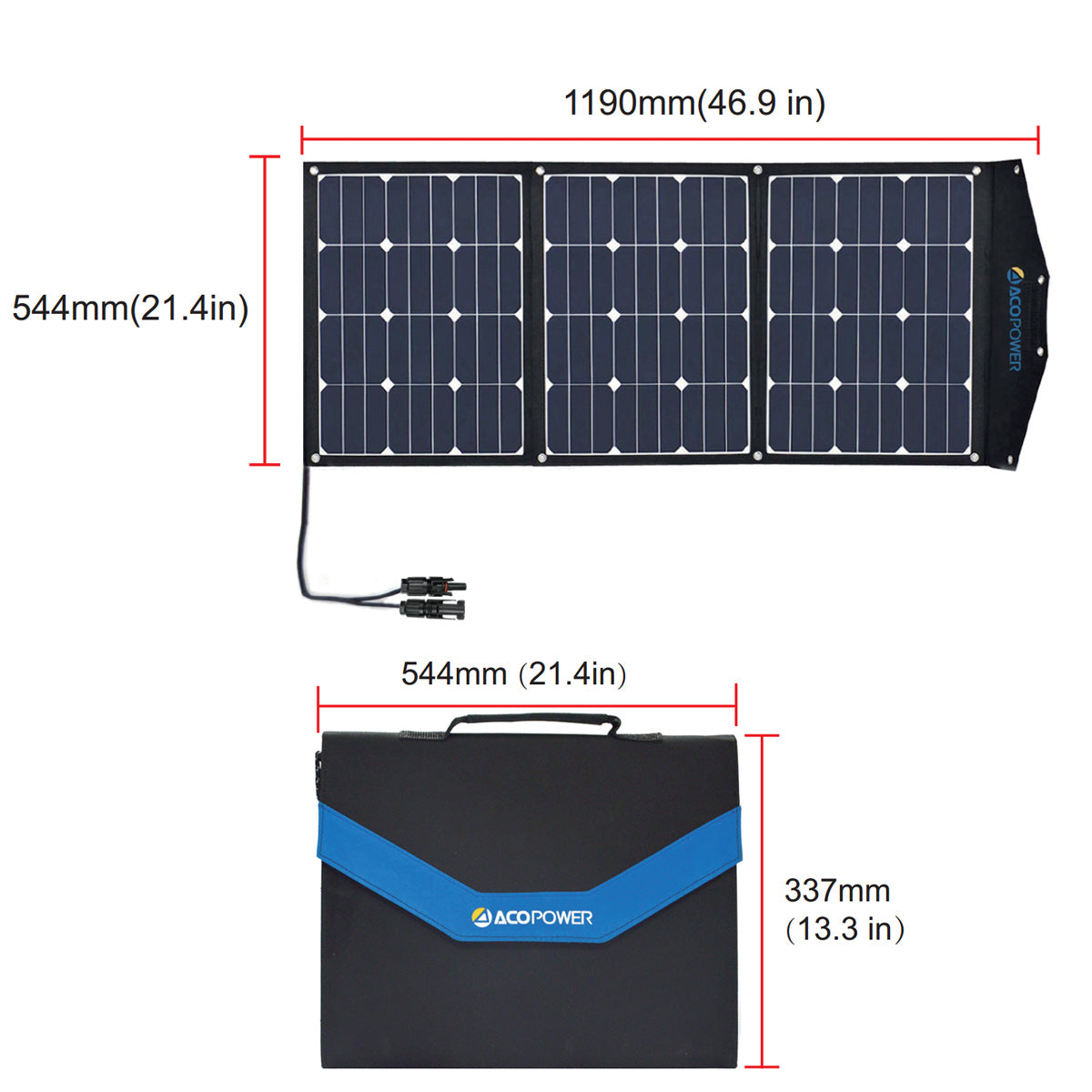 Acopower 90W Foldable Lightweight Solar Panel Kit - No Controller