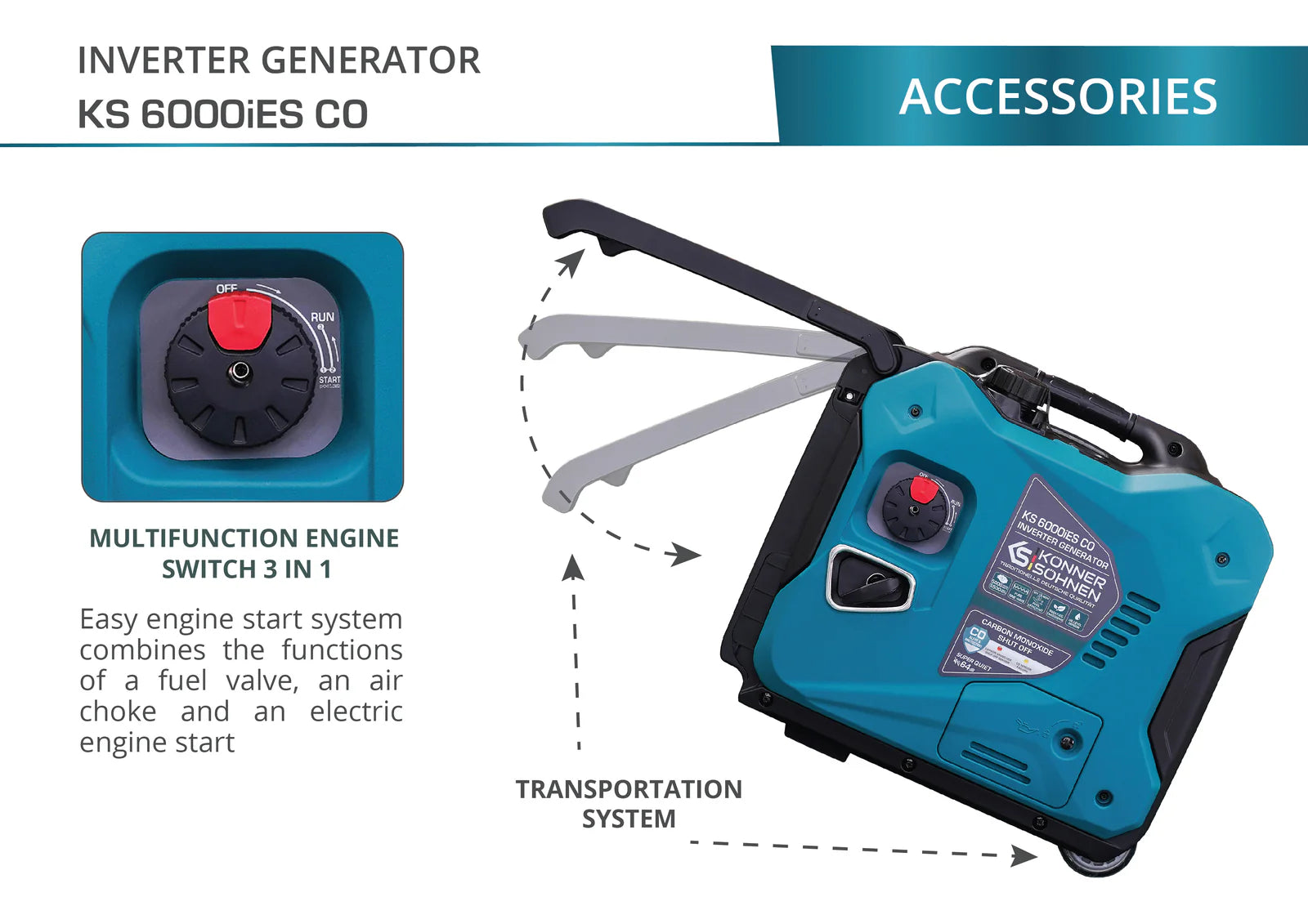 KS 6000iES CO Inverter Gasoline Generator - Your Reliable Power Companion