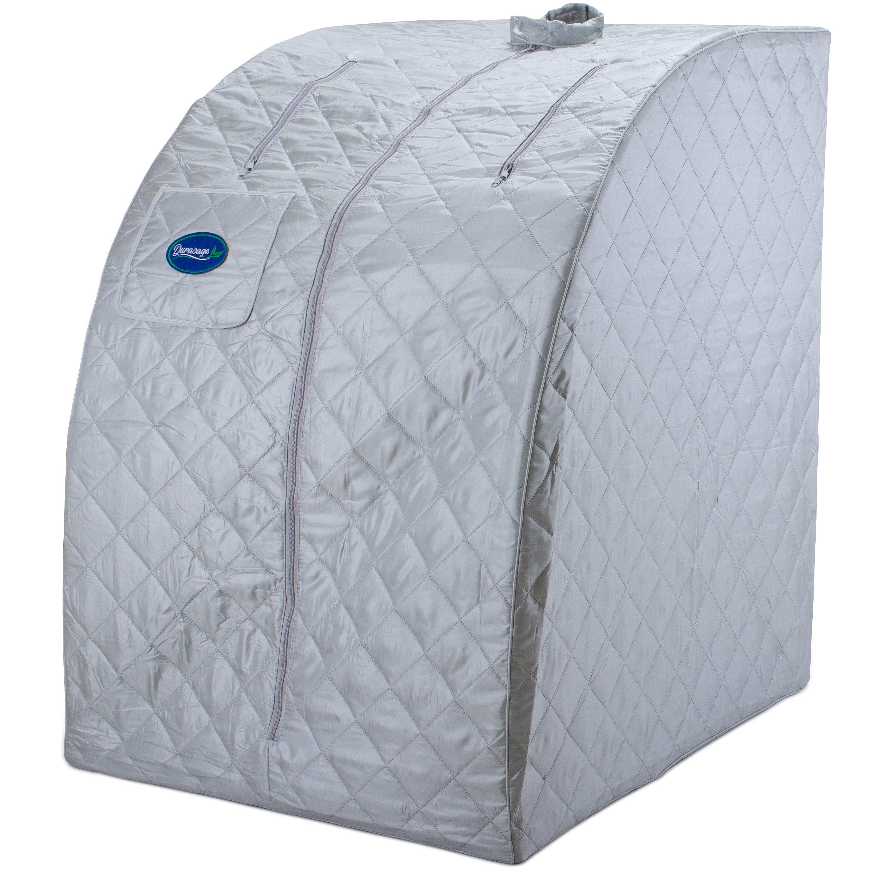 Durasage Lightweight Portable Home Steam Sauna Spa - Relax in Style, 60 Minute Timer, 800 Watt Steam, Chair Included - Silver