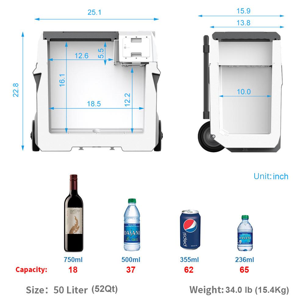 Acopower 50L Portable Fridge with 173Wh Battery Combo - Your Ultimate Off - Grid Cooling Companion