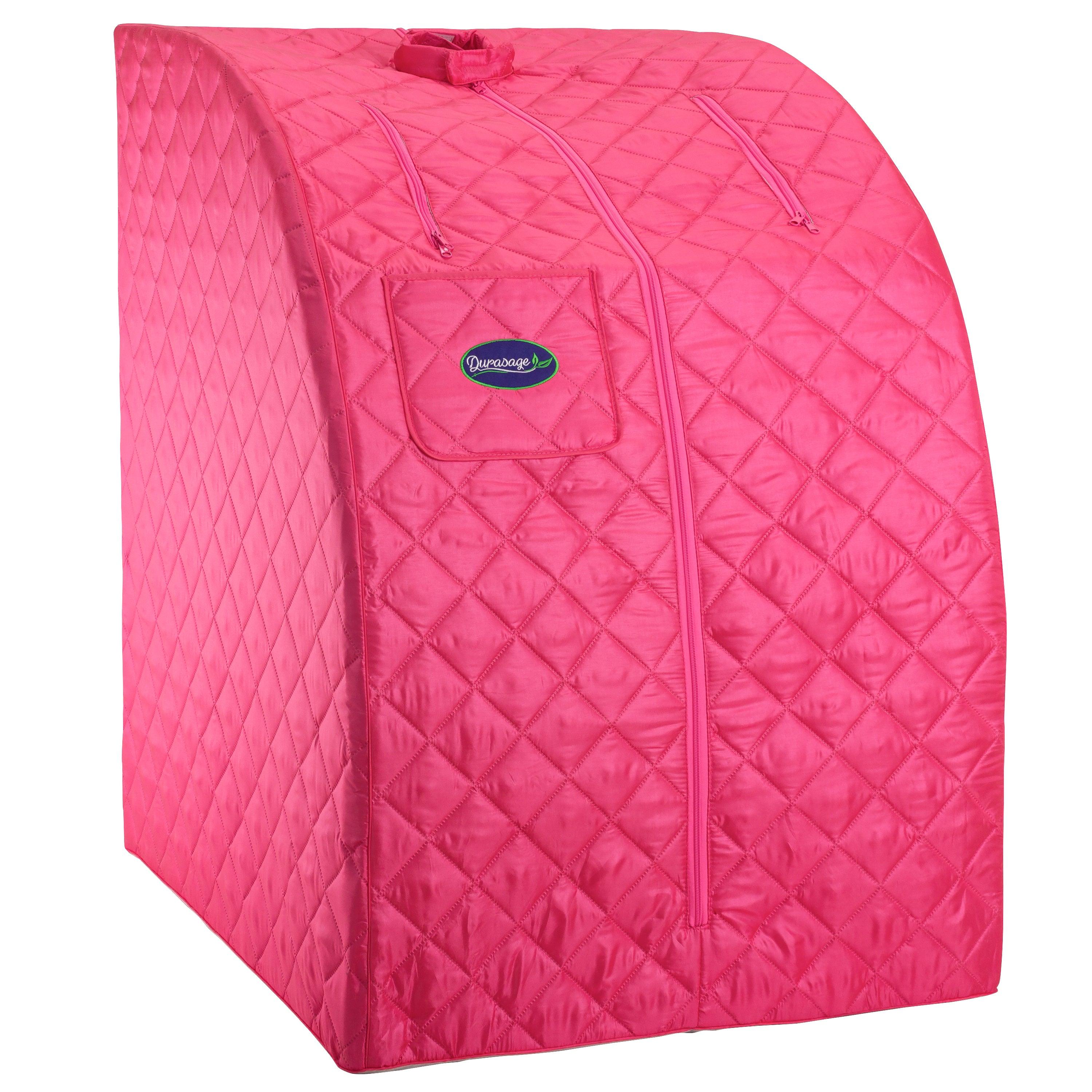Durasage Lightweight Portable Home Spa: Relaxing Steam Sauna with 60-Minute Timer, 800-Watt Generator, and Included Chair - Fuchsia