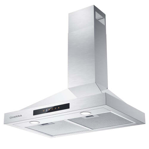 Ciarra 30-Inch Wall-Mounted Range Hood with 3-Speed Extraction - Effortlessly Clear Cooking Odors
