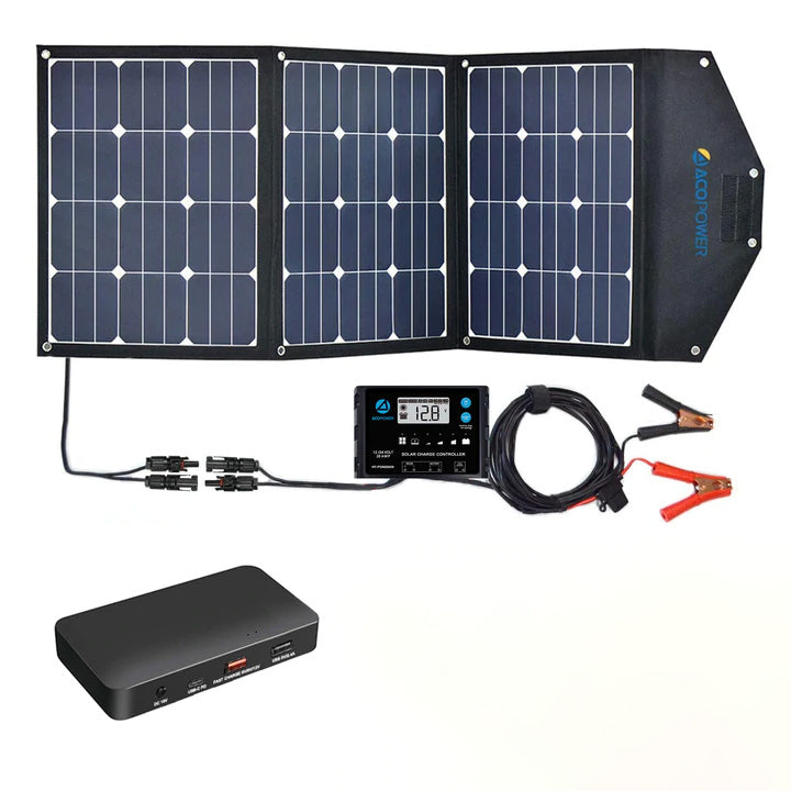 Acopower 120W Foldable Lightweight Solar Suitcase Kit