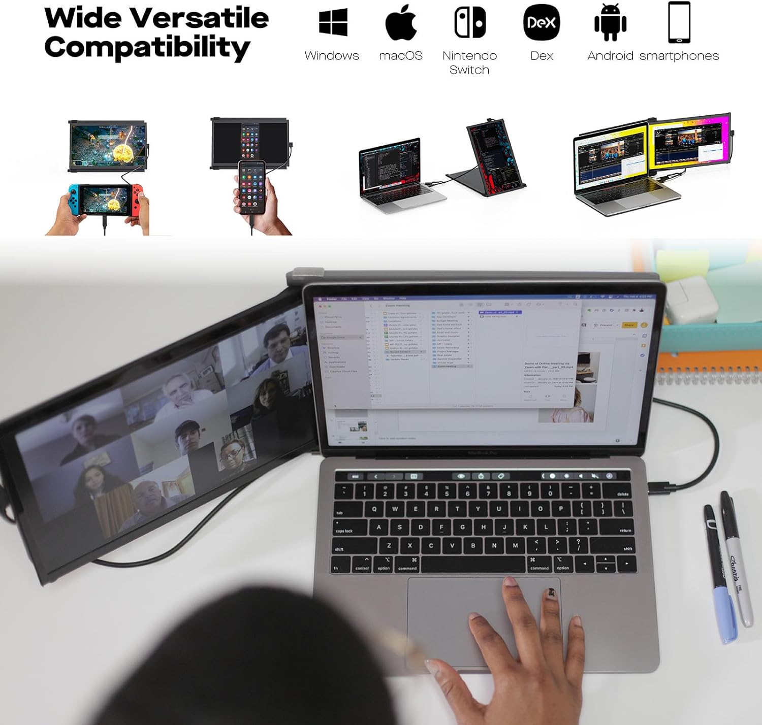 Mobile Pixels Dual Screen Portable Monitor - Ideal for On-the-Go Productivity