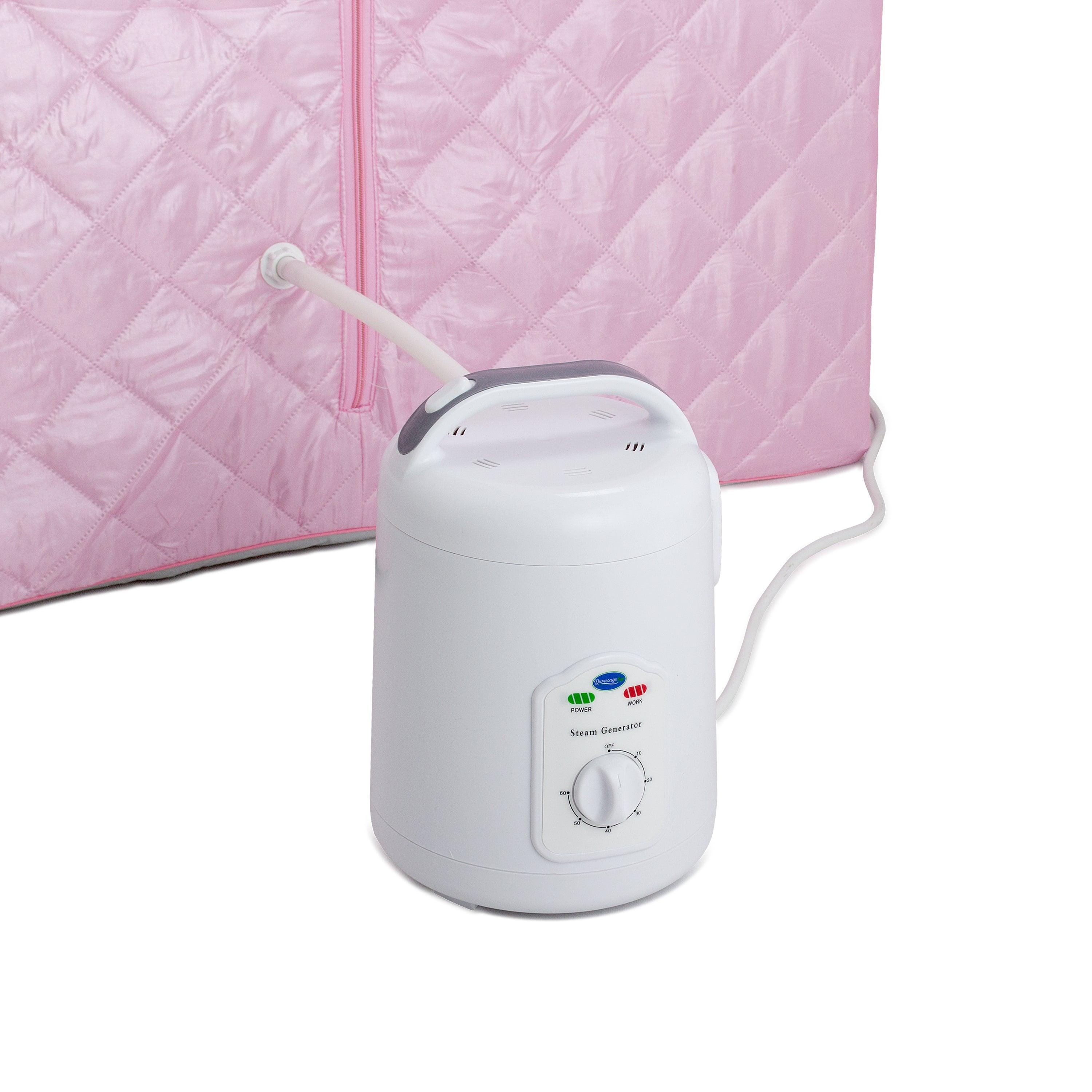 Durasage Health - Oversized Pink Portable Steam Sauna for Home: Weight Loss, Detox & Relaxation, with Included Chair