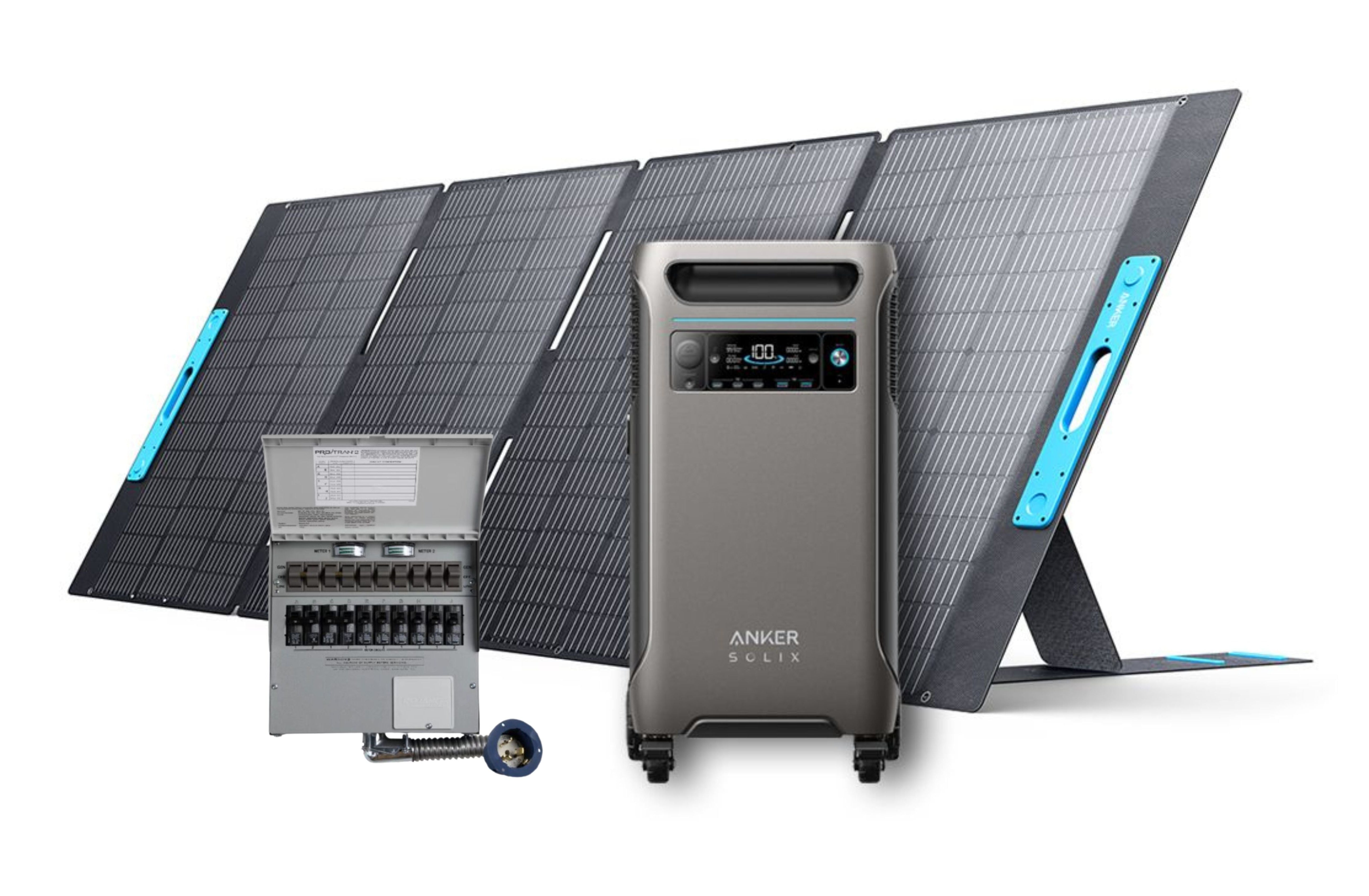 Anker SOLIX F3800 All-in-One Solar Power Solution with Transfer Switch Kit and 400W Solar Panel, Now with a FREE Protective Bag