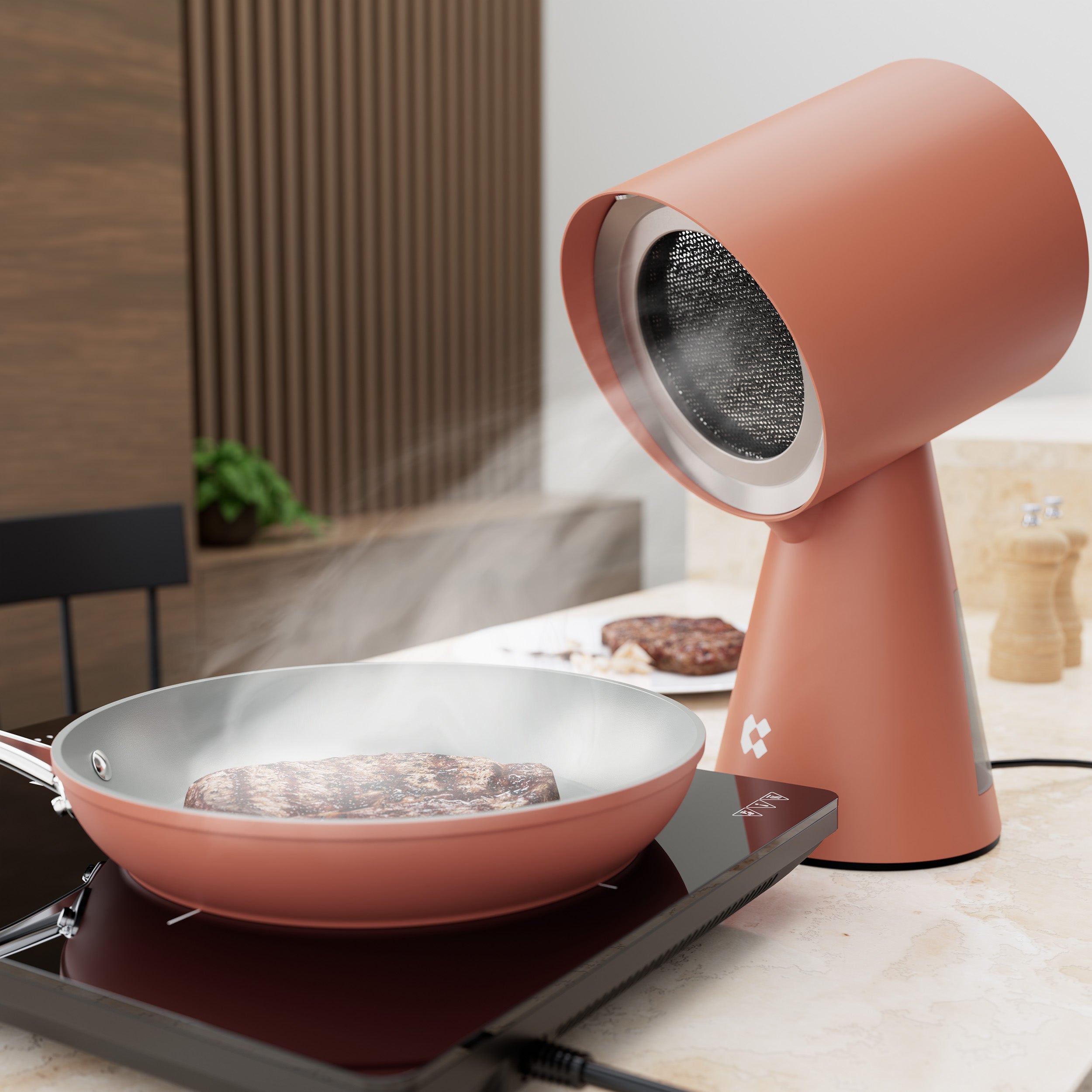 Ciarra HOOD TO GO Portable Mini Desktop Range Hood - Orange