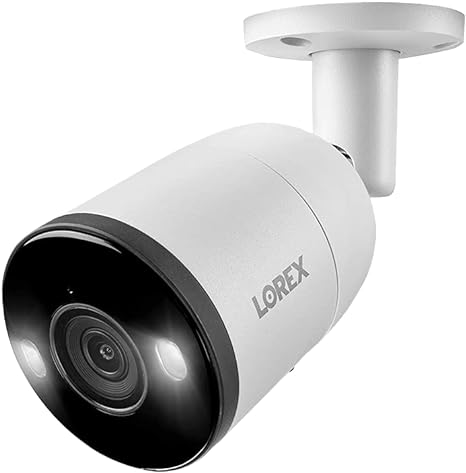 Lorex E893AB-E 4K Ultra HD Smart Deterrence Indoor/Outdoor Wired Analog IP Bullet Security Camera