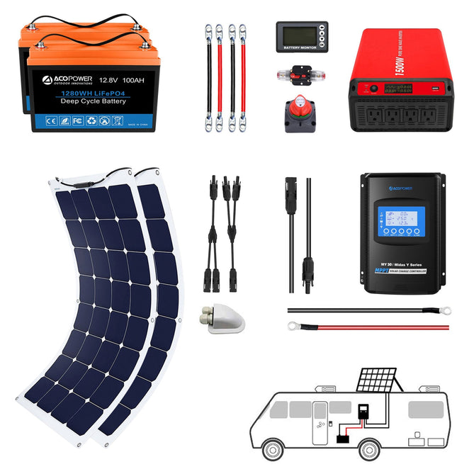 Acopower 110w FlexSolar 300Ah Power Kit