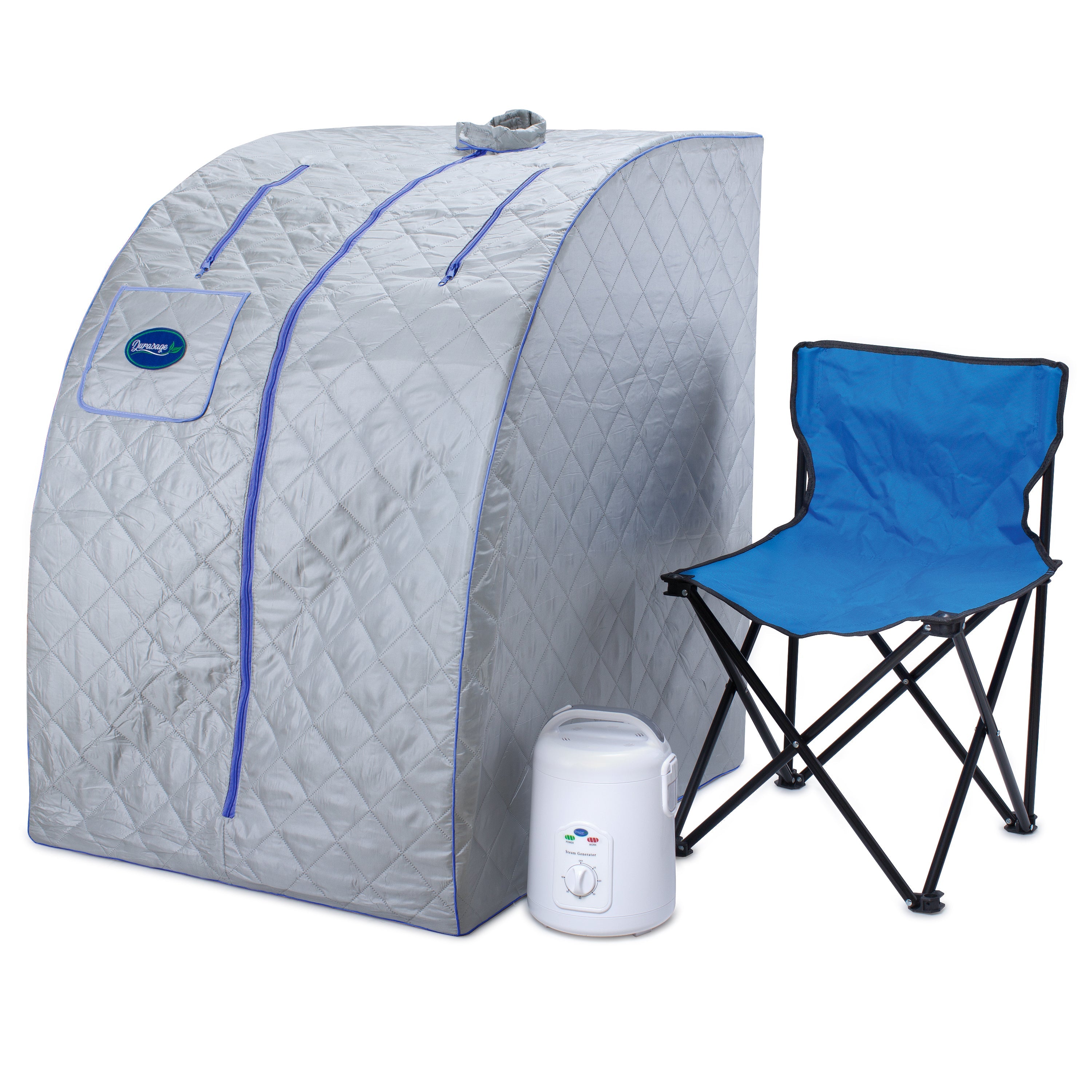 Durasage Lightweight Home Spa: Personal Steam Sauna for Ultimate Relaxation - 800W, 60 Min Timer, Chair Included