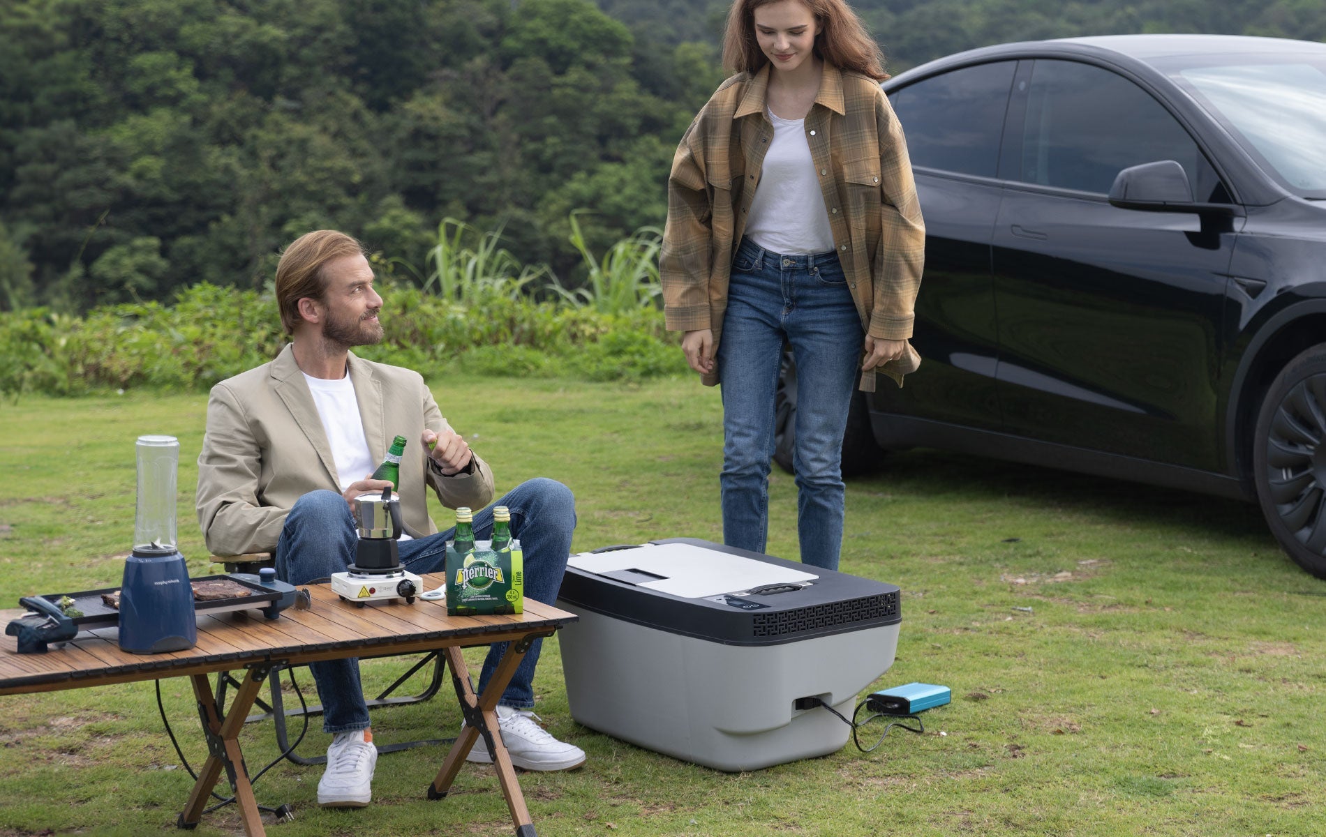 Acopower 20L Tesla Model 3 Portable Car Freezer - Keep Your Drinks and Food Cool on the Go!